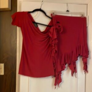 Chic Asymmetrical Red Dress